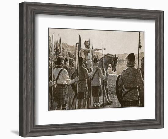 Bannockburn: Bruce Reviewing His Troops before Battle-English School-Framed Giclee Print