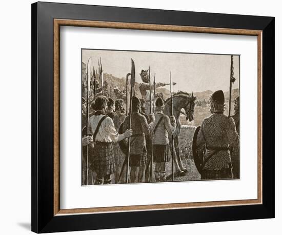 Bannockburn: Bruce Reviewing His Troops before Battle-English School-Framed Giclee Print