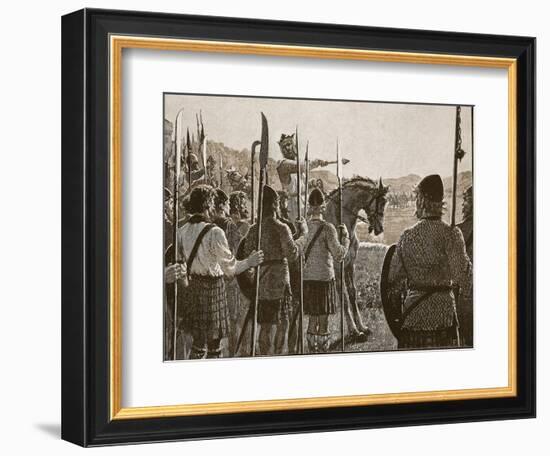 Bannockburn: Bruce Reviewing His Troops before Battle-English School-Framed Giclee Print