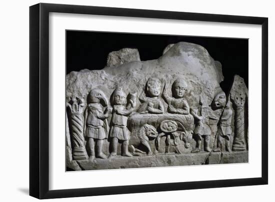 Banquet, Bas-Relief, Roman Civilisation, 3rd Century-null-Framed Giclee Print