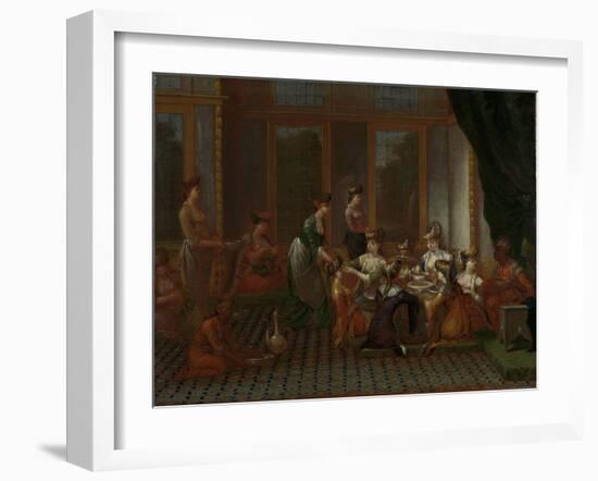 Banquet of Distinguished Turkish Women-Jean Baptiste Vanmour-Framed Art Print