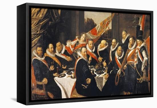 Banquet of Officers of Civic Guard of St George at Haarlem-Frans Hals-Framed Premier Image Canvas