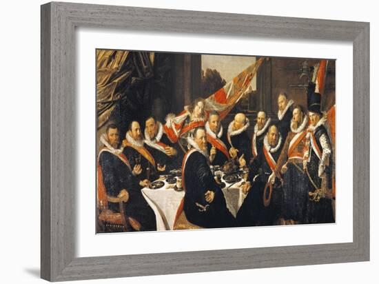 Banquet of Officers of Civic Guard of St George at Haarlem-Frans Hals-Framed Giclee Print