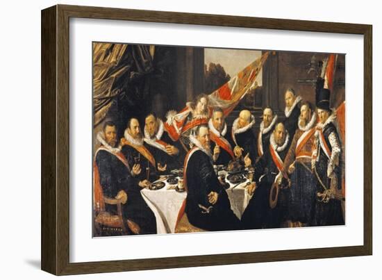 Banquet of Officers of Civic Guard of St George at Haarlem-Frans Hals-Framed Giclee Print