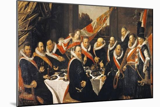 Banquet of Officers of Civic Guard of St George at Haarlem-Frans Hals-Mounted Giclee Print