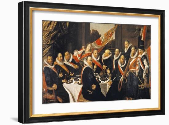 Banquet of Officers of Civic Guard of St George at Haarlem-Frans Hals-Framed Giclee Print