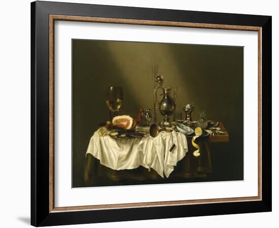 Banquet Piece with Ham, 1656 (Oil on Canvas)-Willem Claesz Heda-Framed Giclee Print