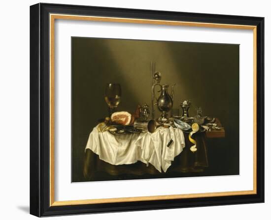 Banquet Piece with Ham, 1656 (Oil on Canvas)-Willem Claesz Heda-Framed Giclee Print