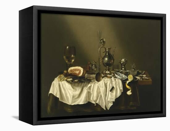 Banquet Piece with Ham, 1656-Willem Claesz Heda-Framed Premier Image Canvas