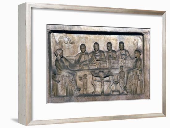 Banquet scene on funeral stele from Erdok, Turkey, Hellinistic period, c323 BC-31BC-Unknown-Framed Giclee Print