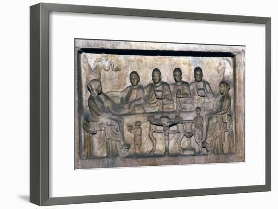Banquet scene on funeral stele from Erdok, Turkey, Hellinistic period, c323 BC-31BC-Unknown-Framed Giclee Print