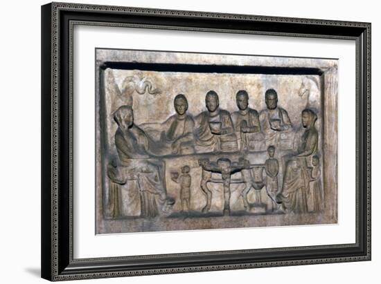 Banquet scene on funeral stele from Erdok, Turkey, Hellinistic period, c323 BC-31BC-Unknown-Framed Giclee Print