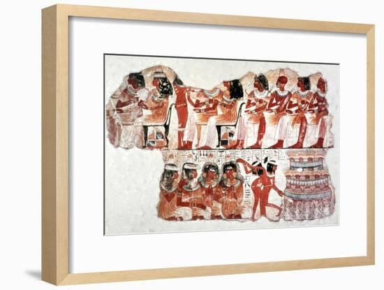 Banquet Scene, Wall Painting, Tomb of Nebamun, Thebes, 18th Dynasty. Artist: Unknown-Unknown-Framed Giclee Print