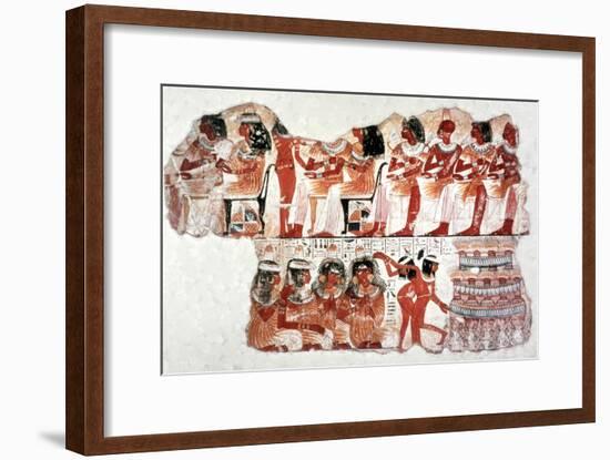 Banquet Scene, Wall Painting, Tomb of Nebamun, Thebes, 18th Dynasty. Artist: Unknown-Unknown-Framed Giclee Print