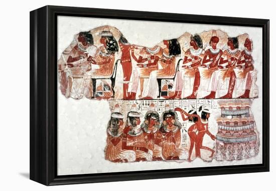 Banquet Scene, Wall Painting, Tomb of Nebamun, Thebes, 18th Dynasty. Artist: Unknown-Unknown-Framed Premier Image Canvas