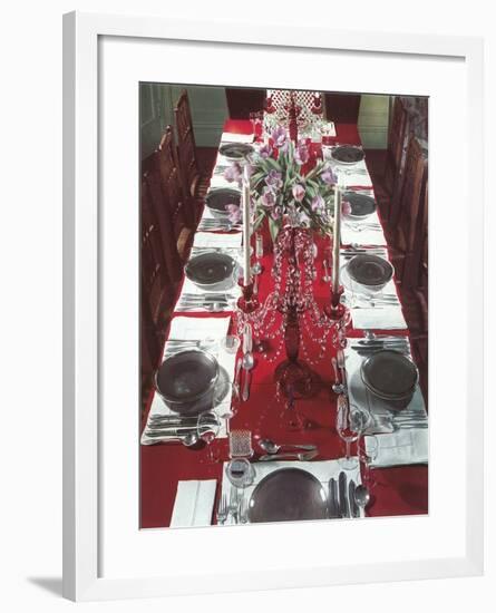 Banquet Table Settings-null-Framed Art Print