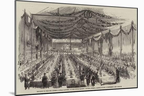 Banquet to the 9th (Queen's Royal) Lancers, in the Upper Market, Exeter-George Townsend-Mounted Giclee Print