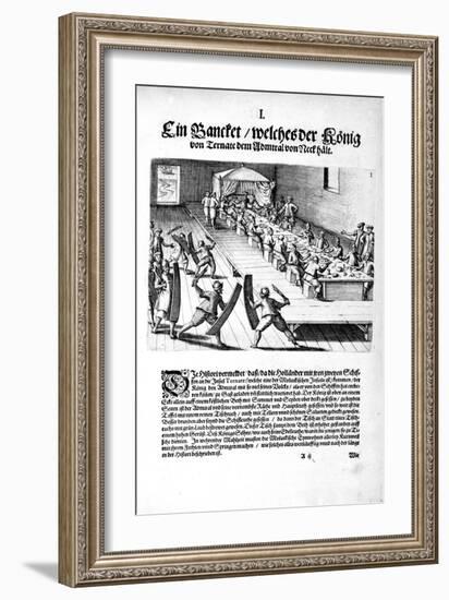 Banquet with the King, 1606-Theodore de Bry-Framed Giclee Print