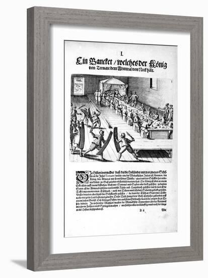 Banquet with the King, 1606-Theodore de Bry-Framed Giclee Print