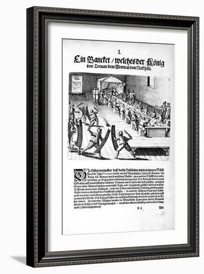 Banquet with the King, 1606-Theodore de Bry-Framed Giclee Print