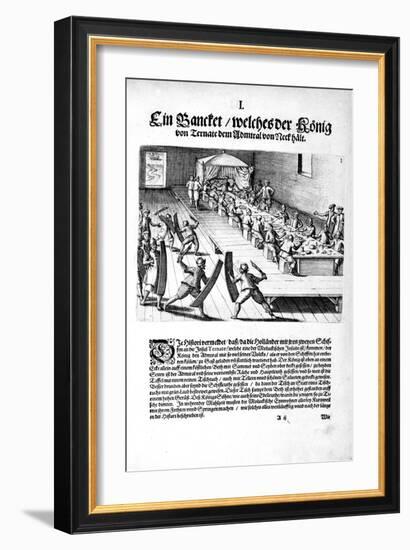 Banquet with the King, 1606-Theodore de Bry-Framed Giclee Print