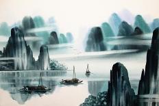 Chinese Landscape Watercolor Painting-baoyan-Framed Art Print