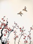 Ink Style Pine Tree and Birds-baoyan-Framed Art Print