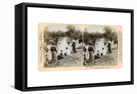 Baptising in the River Jordan, Palestine, 1896-Underwood & Underwood-Framed Premier Image Canvas