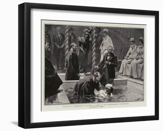 Baptism by Immersion in London, a Scene in the Metropolitan Tabernacle-Frederic De Haenen-Framed Giclee Print