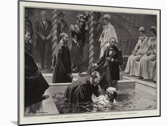 Baptism by Immersion in London, a Scene in the Metropolitan Tabernacle-Frederic De Haenen-Mounted Giclee Print