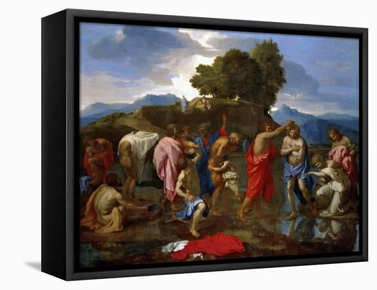 Baptism, Christ Baptized by Saint John-Nicolas Poussin-Framed Premier Image Canvas