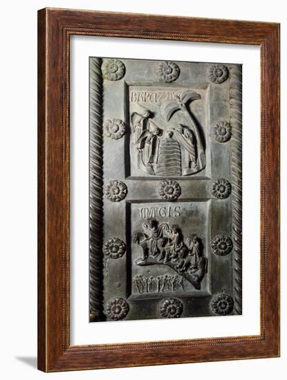 Baptism of Christ and Ride of Magi with Original Sin, Bronze Panels from St Ranieri's Door, Ca 1180-Bonanno Pisano-Framed Giclee Print