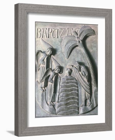 Baptism of Christ, Bronze Panels from St. Ranieri's Door, Circa 1180-Bonanno Pisano-Framed Giclee Print