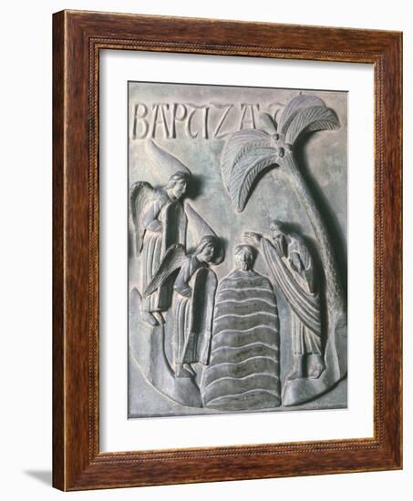 Baptism of Christ, Bronze Panels from St. Ranieri's Door, Circa 1180-Bonanno Pisano-Framed Giclee Print