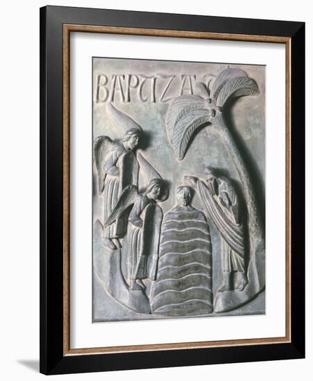 Baptism of Christ, Bronze Panels from St. Ranieri's Door, Circa 1180-Bonanno Pisano-Framed Giclee Print