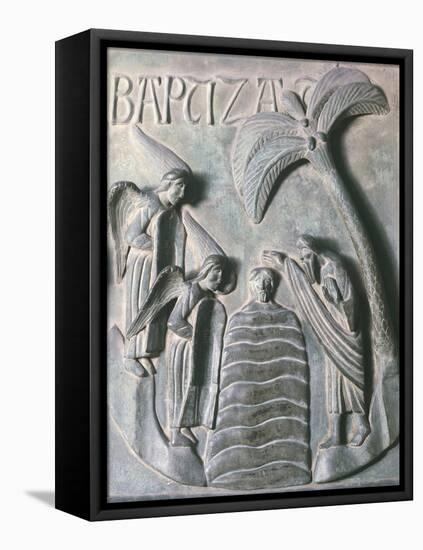 Baptism of Christ, Bronze Panels from St. Ranieri's Door, Circa 1180-Bonanno Pisano-Framed Premier Image Canvas