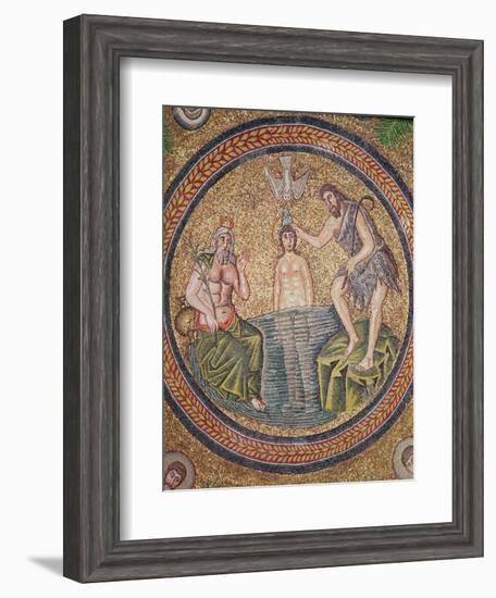 Baptism of Christ by John the Baptist-Byzantine School-Framed Giclee Print