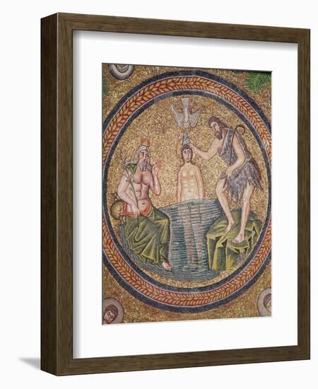 Baptism of Christ by John the Baptist-Byzantine School-Framed Giclee Print