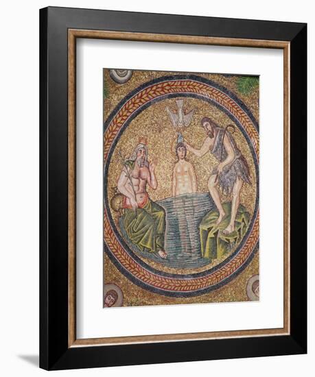 Baptism of Christ by John the Baptist-Byzantine School-Framed Giclee Print