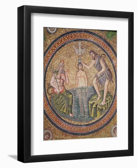 Baptism of Christ by John the Baptist-Byzantine School-Framed Giclee Print