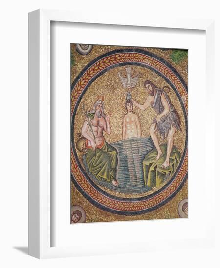 Baptism of Christ by John the Baptist-Byzantine School-Framed Giclee Print