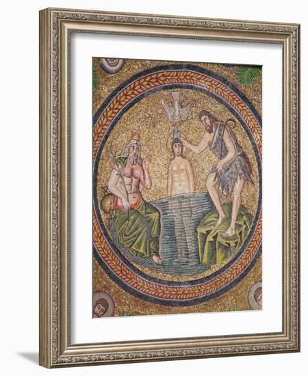 Baptism of Christ by John the Baptist-Byzantine School-Framed Giclee Print