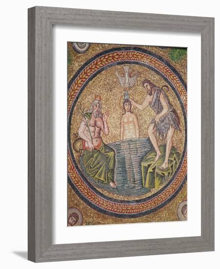 Baptism of Christ by John the Baptist-Byzantine School-Framed Giclee Print