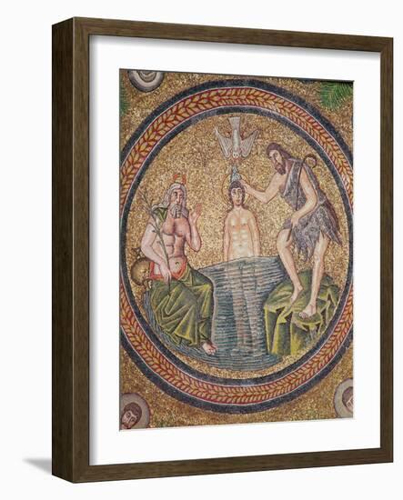 Baptism of Christ by John the Baptist-Byzantine School-Framed Giclee Print