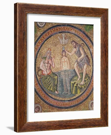 Baptism of Christ by John the Baptist-Byzantine School-Framed Giclee Print