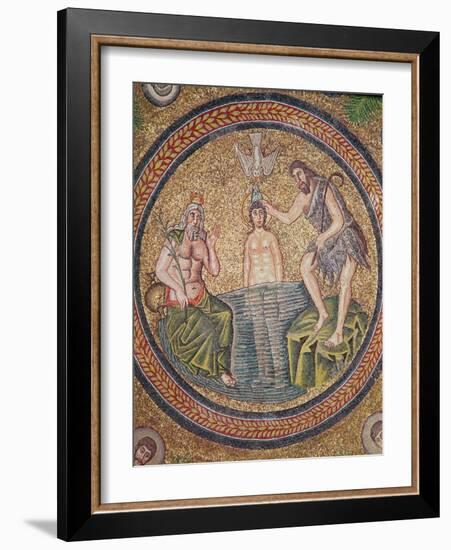 Baptism of Christ by John the Baptist-Byzantine School-Framed Giclee Print