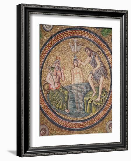 Baptism of Christ by John the Baptist-Byzantine School-Framed Giclee Print