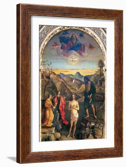 Baptism of Christ by John-Giovanni Bellini-Framed Art Print