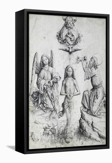 Baptism of Christ, by Master E S (Active 1420-1497), Germany, 15th Century-null-Framed Premier Image Canvas