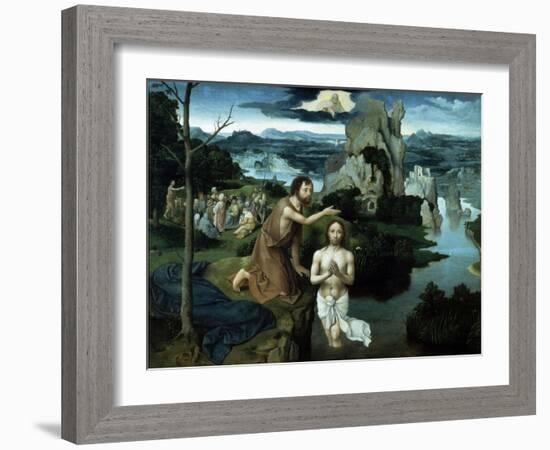 Baptism of Christ, Ca. 1515.-Joachim Patenir-Framed Giclee Print